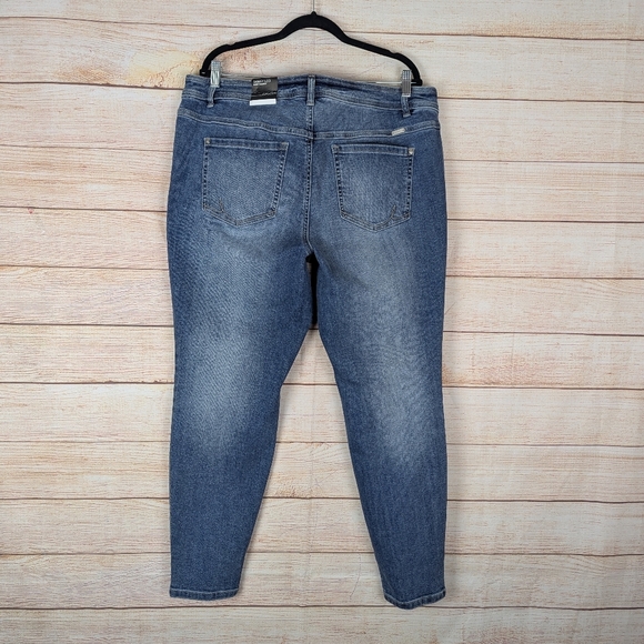 INC Women's Plus Size 18W Tummy Control Mid Rise Skinny Jeans Indigo Metallic - Picture 12 of 15